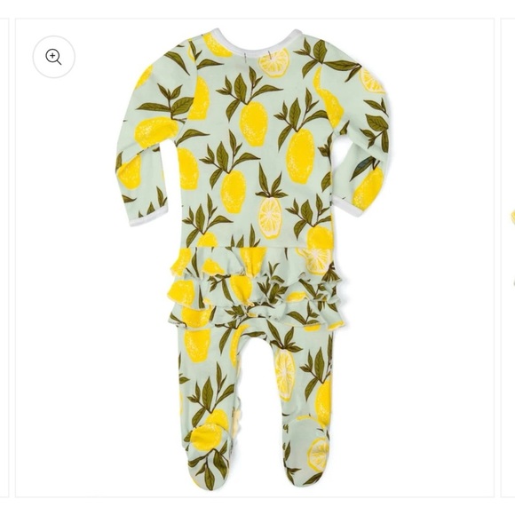 MILKBARN Lemon Organic Cotton Ruffle Zipper Footed
Romper 0-3M - Picture 3 of 7